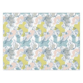 パステルの色パーム葉の形状オーガニックと形状 テーブルクロス (正面(横))