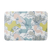 パステルの色パーム葉の形状オーガニックと形状 バスマット (正面)