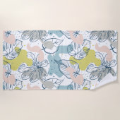 パステルの色パーム葉の形状オーガニックと形状 ビーチタオル (正面)