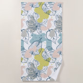 パステルの色パーム葉の形状オーガニックと形状 ビーチタオル (正面)