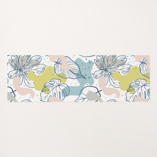 パステルの色パーム葉の形状オーガニックと形状 ヨガマット (裏面(横))