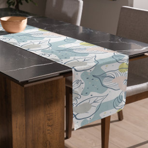 パステルの色パーム葉の形状オーガニックと形状 ロングテーブルランナー