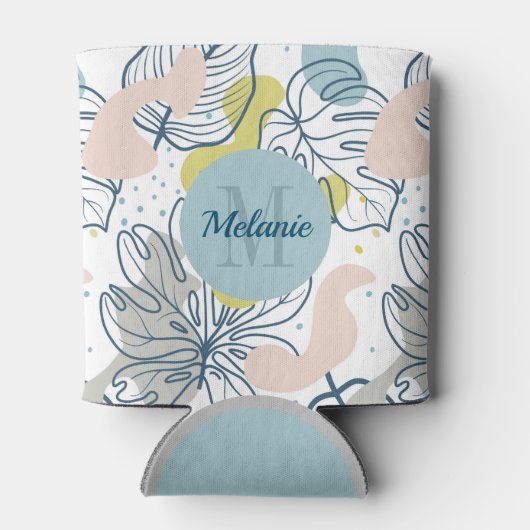 パステルの色パーム葉の形状オーガニックと形状 缶クーラー (裏面)