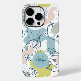 パステルの色パーム葉の形状オーガニックと形状 Case-Mate iPhone 14 PROケース