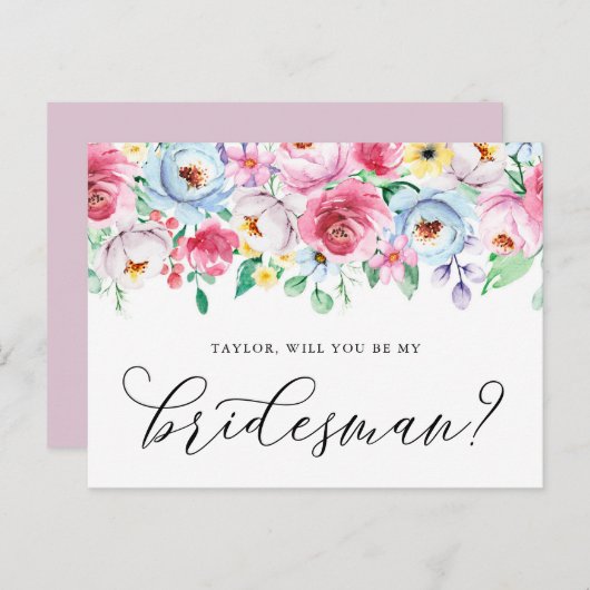 パステルの花が私のブリディスマンのカードになる ポストカード (正面/裏面)