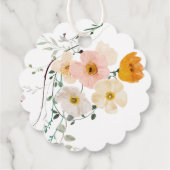 パステルの花と緑の最初の聖餐式 フェイバータグ (裏面)