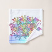 パステルの花の束 バスタオルセット (ウォッシュタオル)