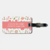 パステルの花の白い背景 ラゲッジタグ (裏面横)