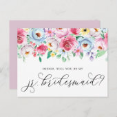パステルの花は私のJrブライドメイドのカード ポストカード (正面/裏面)