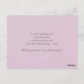 パステルの花は私のJrブライドメイドのカード ポストカード (裏面)