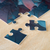 パステルの葉のようなパターン ジグソーパズル (側面)