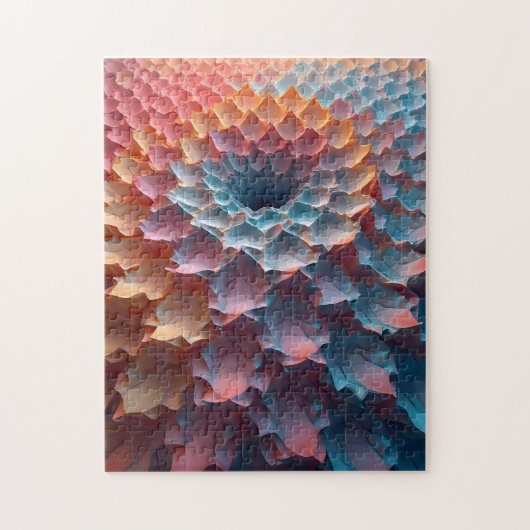 パステルの葉のようなパターン ジグソーパズル (縦)