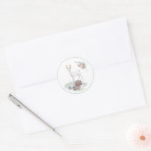 パステルの鹿とクリスマスの装飾 ラウンドシール (封筒)