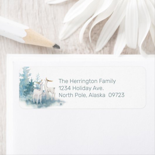 パステルの鹿と松 ラベル (インサイチュ)