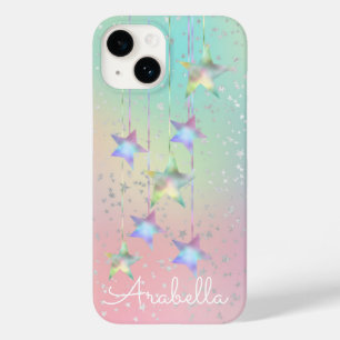 パステルはホログラフィックスターとリボンかわいい旋回 Case-Mate iPhone 14ケース