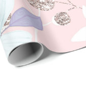 パステルは花にグリッターのアクセントを付ける ラッピングペーパー (ロールコーナー)