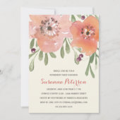 パステルは花の退職パーティー|の水彩画の咲きます 招待状 (正面)