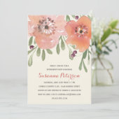 パステルは花の退職パーティー|の水彩画の咲きます 招待状 (スタンド正面)