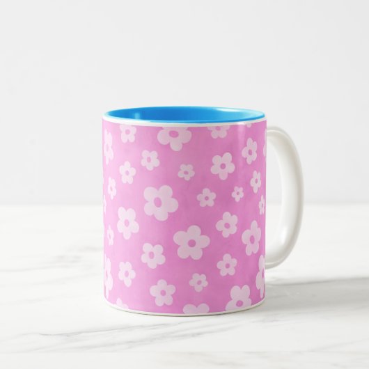 パステルは2つのトーンのコーヒーと紅茶のマグカップを花を咲かせた ツートーンマグカップ (正面右)