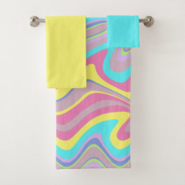 パステルゆがみ波 バスタオルセット