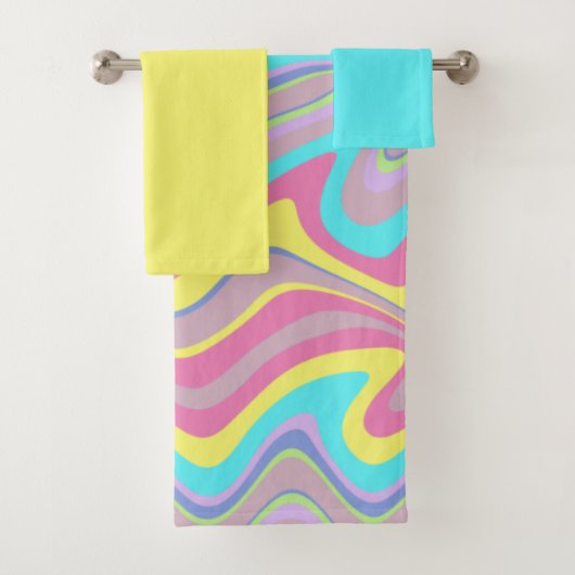 パステルゆがみ波 バスタオルセット (インサイチュ)