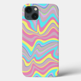 パステルゆがみ波 iPhone 13ケース