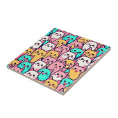 パステルよくはしゃぐで彩られたミニマ数々のリスト猫 タイル (側面)