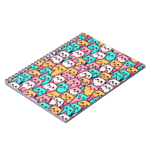 パステルよくはしゃぐで彩られたミニマ数々のリスト猫 ノートブック (左側)