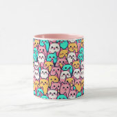 パステルよくはしゃぐで彩られたミニマ数々のリスト猫 マグカップ (中央)
