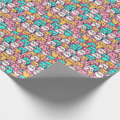 パステルよくはしゃぐで彩られたミニマ数々のリスト猫 ラッピングペーパー (角)