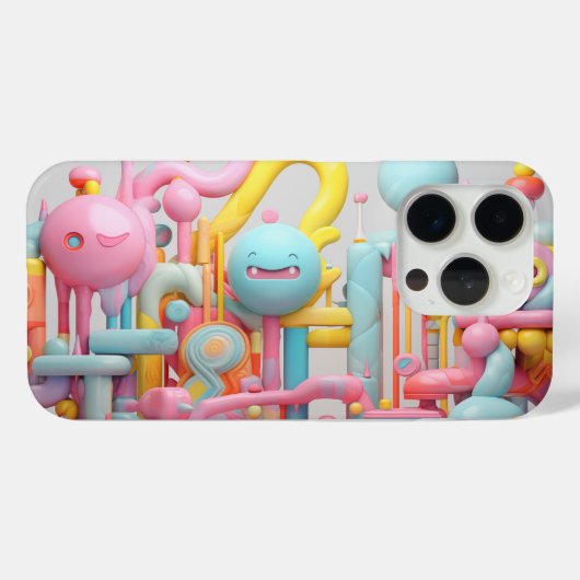 パステルよくはしゃぐのソフト型枠 Case-Mate iPhoneケース (裏面 (横))