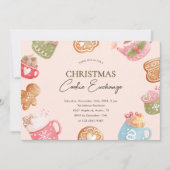 パステルよくはしゃぐクリスマスクッキー交換パーティー 招待状 (正面)