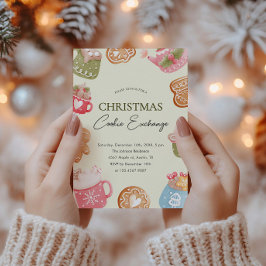パステルよくはしゃぐクリスマスクッキー交換パーティー 招待状