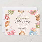 パステルよくはしゃぐクリスマスクッキー交換パーティー 招待状 (正面)
