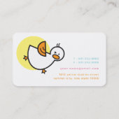 パステルよくはしゃぐズダッキー(アヒルちゃん)&かわいいドットビジネスカード 名刺 (裏面)