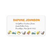 パステルよくはしゃぐズダックリングガールベビーシャワーアドレス ラベル (正面)