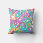 パステルらせん状抽象芸術プリント クッション (裏面)