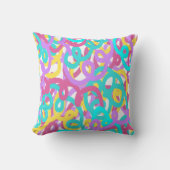 パステルらせん状抽象芸術プリント クッション (正面)