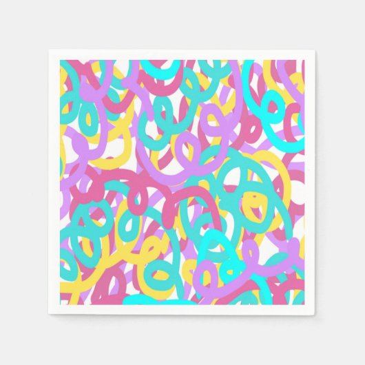 パステルらせん状抽象芸術プリント スタンダードカクテルナプキン (正面)