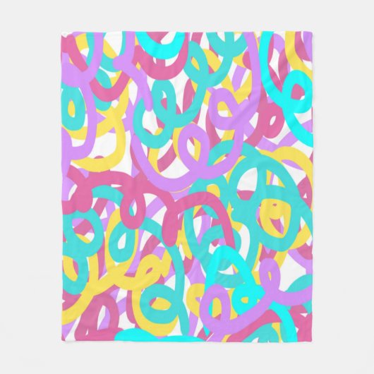 パステルらせん状抽象芸術プリント フリースブランケット (正面)