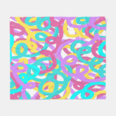 パステルらせん状抽象芸術プリント フリースブランケット (正面(横))