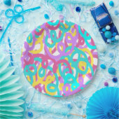 パステルらせん状抽象芸術プリント ペーパープレート (パーティー)