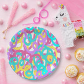 パステルらせん状抽象芸術プリント ペーパープレート (パーティー)