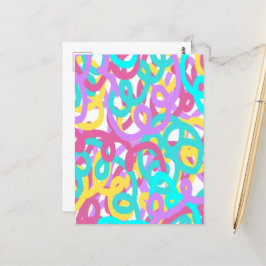 パステルらせん状抽象芸術プリント ポストカード