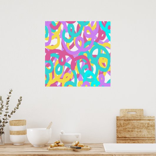 パステルらせん状抽象芸術 ポスター (キッチン)