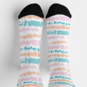 パステルろうけつ染めパターン ソックス (上部)