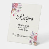 パステルアイスクリームあなたのレシピを残すブライダルシャワー 台座サイン (正面)