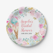 パステルアイスクリームウォーターカラーフラワーズ紙プレート ペーパープレート (正面)