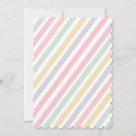 パステルアイスクリームコーン誕生日 | ガールズスウィート 招待状 (裏面)