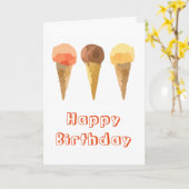 パステルアイスクリームサマーシャーベット誕生日 カード (黄色い花)